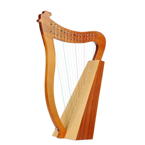 TTOBHF Arpa De Lira 10,15,19 Cuerdas Caoba Lyre Harp Fácil De Aprender Portátil Cuerpo De Caoba...