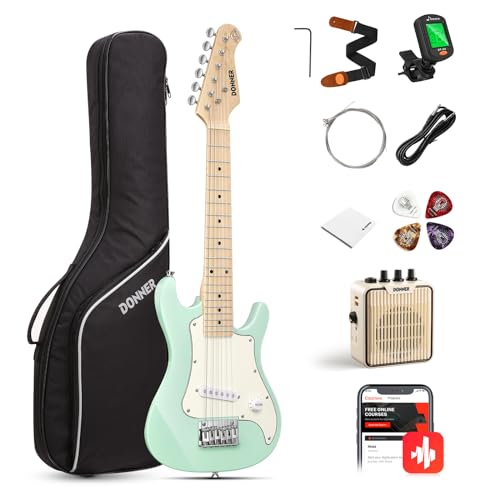 Donner - Kit de guitarra eléctrica junior de 30 pulgadas para principiantes estilo ST Mini guitarra...