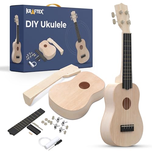 Kit de ukelele de bricolaje Soprano (21 pulgadas) Construye tu propio kit de guitarra con nuestro kit de...