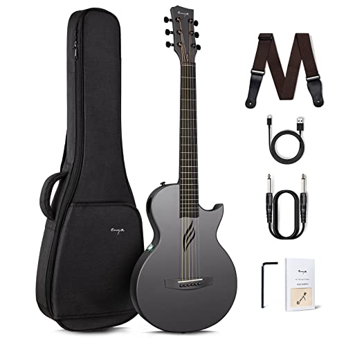 Enya NOVA Go SP1 - Guitarra eléctrica acústica de fibra de carbono con Smart AcousticPlus de 89 cm,...