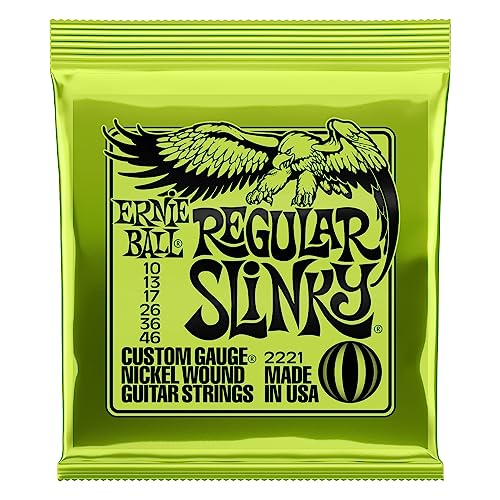 Ernie Ball Regular Slinky - Cuerdas para guitarra eléctrica, entorchado de níquel, calibre 10-46
