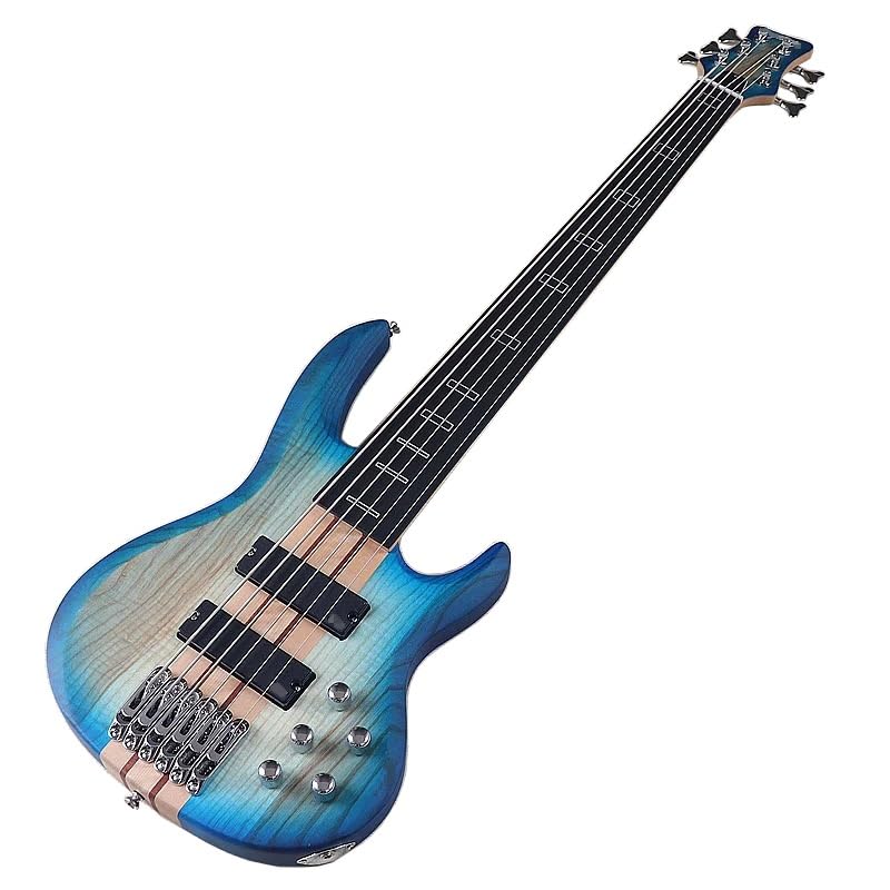 Bajo Eléctrico Fretless de 6 Cuerdas, 43 Pulgadas,Mástil y Diapasón de Arce Canadiense de 24...