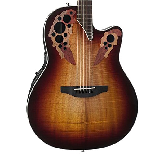Ovation Celebrity Elite Plus Figured Koa Top Guitarra acústica y eléctrica, Koa Burst