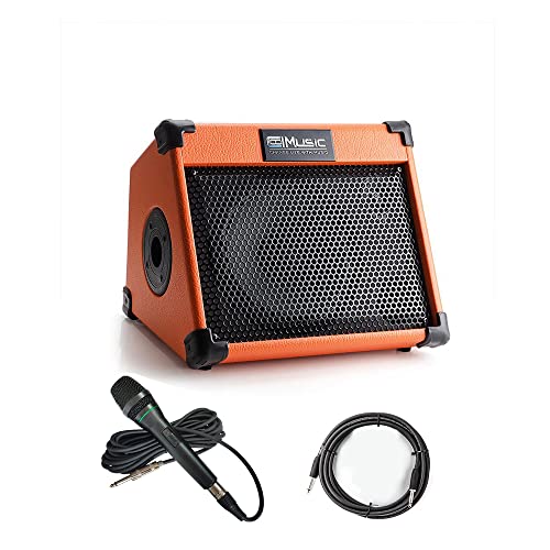COOLMUSIC Amplificador de Guitarra acústica, Amplificador portátil Bluetooth de 20 W para Guitarra...