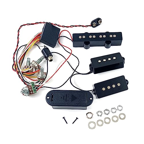 Arnés de cableado para guitarra eléctrica y bajo con preamplificador activo de 3 bandas y...