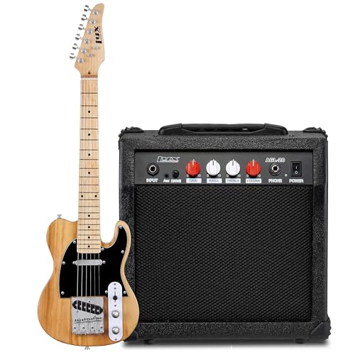 LyxPro - Guitarra eléctrica de 30 pulgadas para mano izquierda serie TL, cuerpo de madera Paulownia de...
