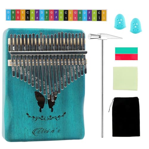 STHIRA Kalimba de 21 Teclas, Piano de Pulgar con Notas, Martillo de Afinación, Bolsa de Transporte,...
