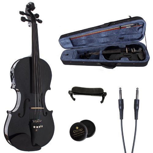 Cecilio 4/4 CVNAE-Black+SR - Violín electroacústico, color negro metálico