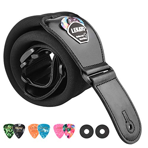 LEKATO - Correa de bajo para guitarra eléctrica y bajo de 3 pulgadas de ancho, correa acolchada para...