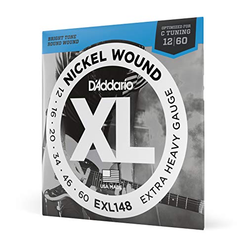 D'Addario | XL | Cuerdas para Guitarra Eléctrica | 6 cuerdas | Calibre extra pesado, 12-60 | Enrollado...
