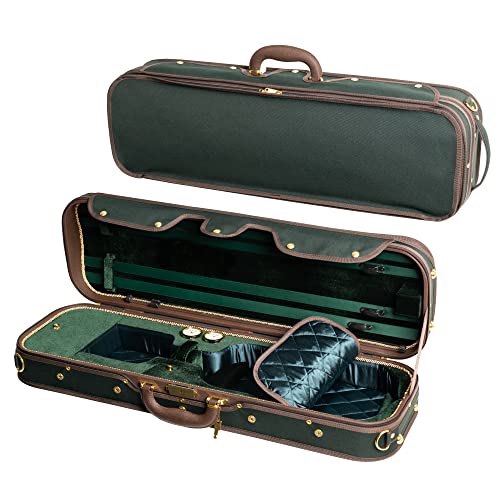 MI&VI NW-9001 Professional Hard-Shell Wooden Violin Case 4/4 (Full Size) Luxury Silk Interior | Solid...