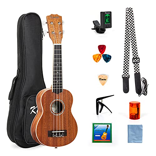 Kmise Ukulele Beginner Kit 21 inch Soprano Ukelele Hawaii Guitar With Tuner String Picks Starter...