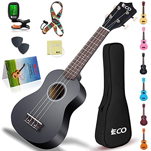 Aprende a jugar ukelele Soprano Kit de iniciación – Incluye aplicación de sintonizador, correa y...