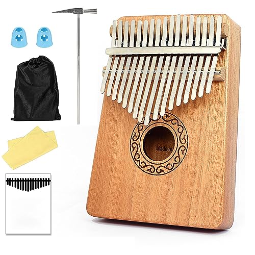 Piano de Pulgar, Kalimba Piano de Pulgar 17 llaves, con hamme de afinación e instrucciones de...