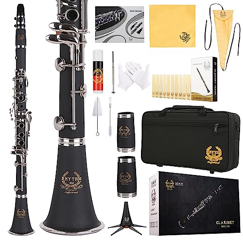 Rhythm Bb - Clarinete con 17 llaves de níquel, banda de viento de madera y instrumentos musicales de...