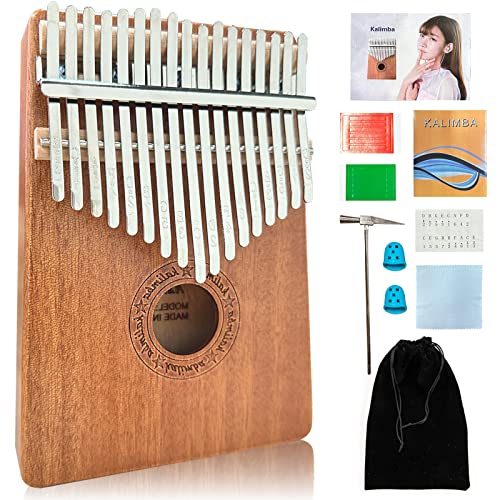 Kalimba, piano de pulgar de 17 teclas, instrumento portátil con martillos de afinación, viene con...