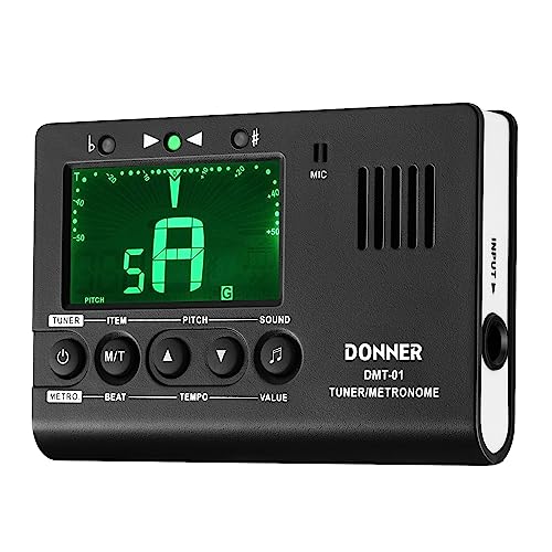 Donner - Sintonizador de metrónomo para todos los instrumentos: guitarra, bajo, violín, ukelele,...