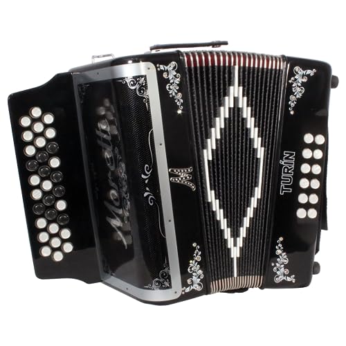 Moretti FBBEB Acordeon de Botones Turin, Negro