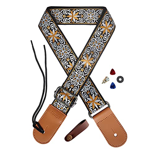 Farcaya - Correa de ukelele jacquard para concierto soprano, tenor, barítono, UKE, botón de bloqueo...
