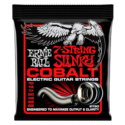 Ernie Ball Skinny Top Heavy Bottom Slinky - Cuerdas para guitarra eléctrica de 7 cuerdas, cobalto,...