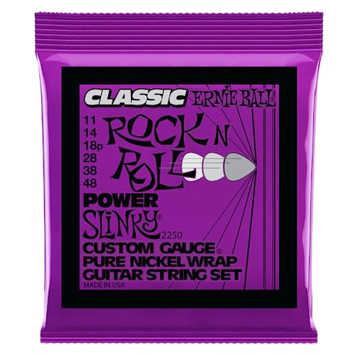 Ernie Ball Power Slinky Classic Rock n Roll - Cuerdas para guitarra eléctrica, envoltura de níquel...