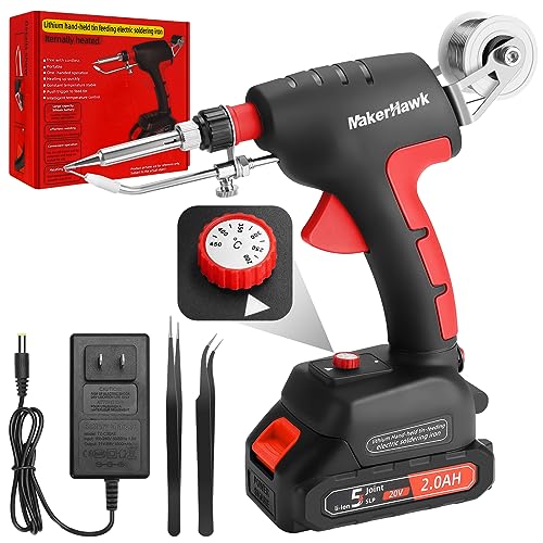 Kit de soldadura de soldador inalámbrico, 60 W, 200-450 ℃, temperatura ajustable, soldador con una...