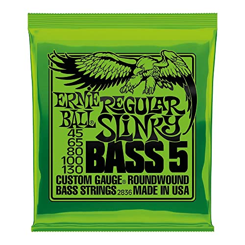 Ernie Ball Regular Slinky - Cuerdas para bajo eléctrico de 5 cuerdas, entorchado de níquel, calibre...