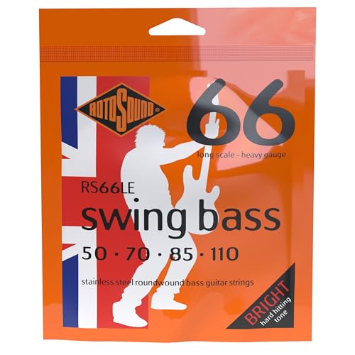 Rotosound RS66LE - Cuerdas para bajo y bajo de acero inoxidable 66 (50 70 85 110)