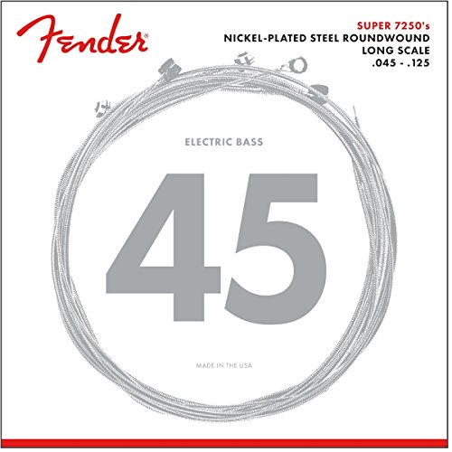Fender 7250 Nickel-Plated Steel Roundwound V Bass Guitar Strings (0737250456)