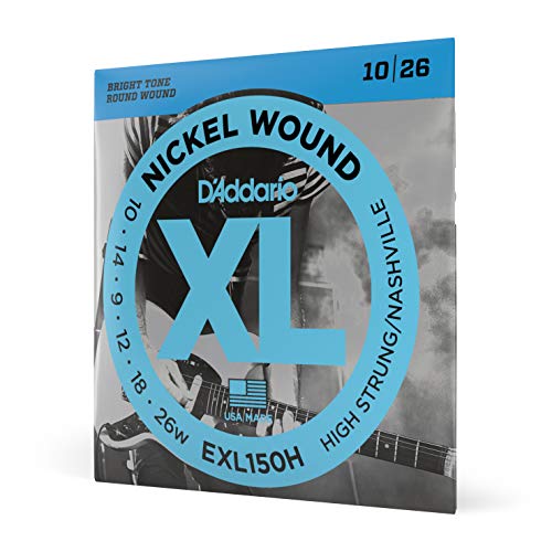 D'Addario | XL | Cuerdas para Guitarra Eléctrica | 6 cuerdas | Calibre 10-26, Nashville tuning |...