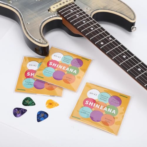 YWYLL Cuerdas para guitarra eléctrica, paquete de 3 unidades, acero niquelado de alto carbono, tono...