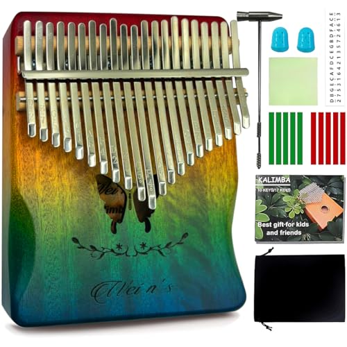 FHZLAJ Kalimba Piano de Pulgar 21 Teclas, Piano de Dedo Kalimba Instrumento Musical Portátil con...