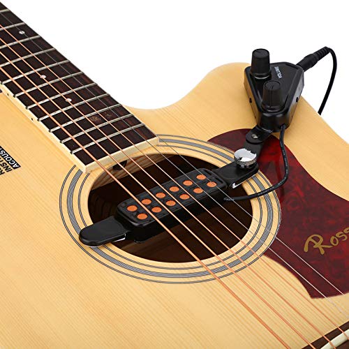 Pastilla de guitarra con 12 orificios de sonido, transductor de pastilla magnética con kit de afinador...