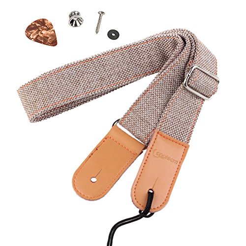 HOT SEAL - Correa de metal para ukelele de piel genuino ajustable estilo lino, correas traseras fuertes,...