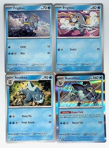 Baxcalibur 060/193 - Paldea Evolved - Pokemon Evolution Set - 4 Card Lot - Scarlet & Violet