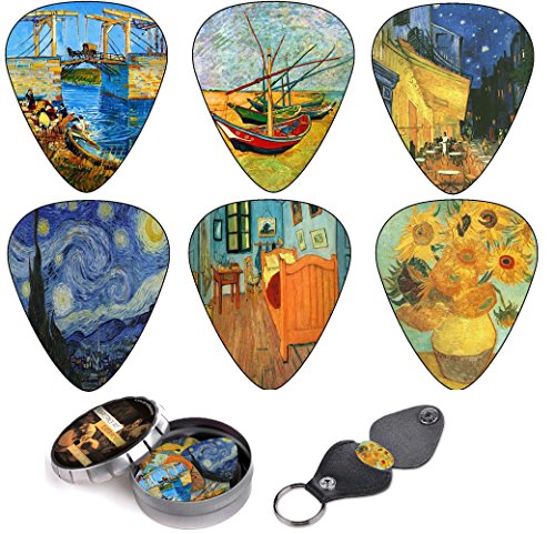 Juego de púas de guitarra de obras de Vincent Van Gogh – Set de regalo para guitarristas – Pack de...