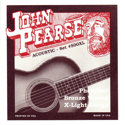 John Pearse P500 X L bronce Guitarra acústica cuerdas, luz extra