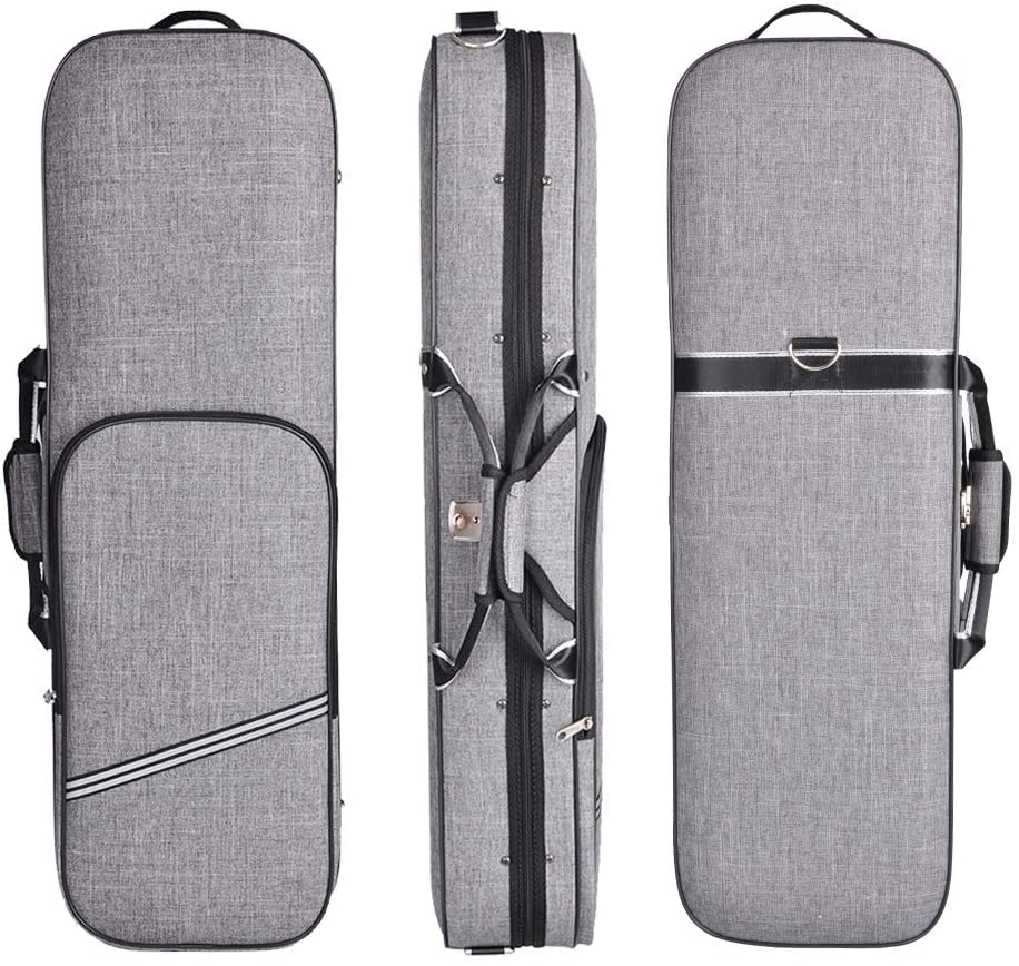 adm 4/4 - Funda rígida para violín rectangular con higrómetro integrado, súper ligera portátil con...