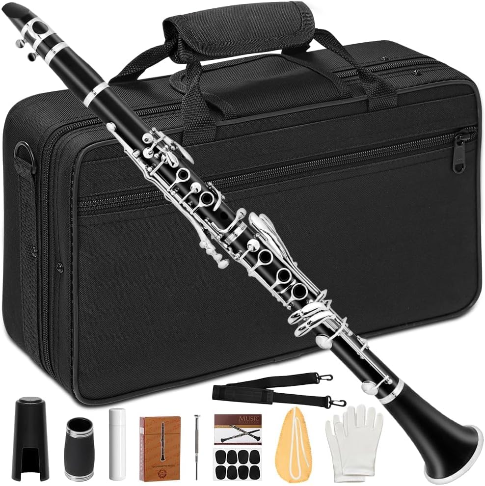 Wotes Clarinetista Bicolor de 17 Llaves, Clarinetista con Estuche, Clarinetista para Principiantes,...