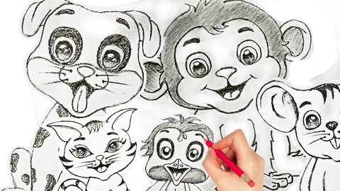 Dibujo de animales - Cómo dibujar personajes de dibujos animados
