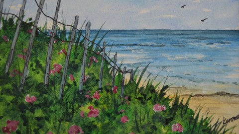 Pintura De Acuarela – Rosas De Playa Fáciles Para Principiantes Paso A Paso