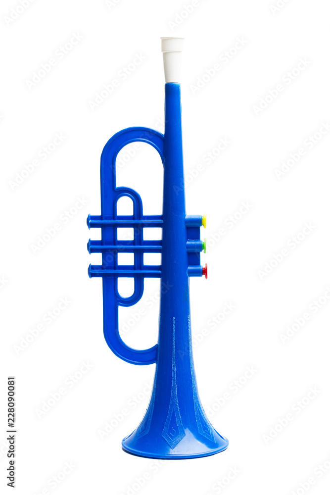 Trompeta para niños, cuerno de trompeta de plástico dorado con 4 teclas de  colores, trompeta para niños, instrumentos musicales de latón, juguete de